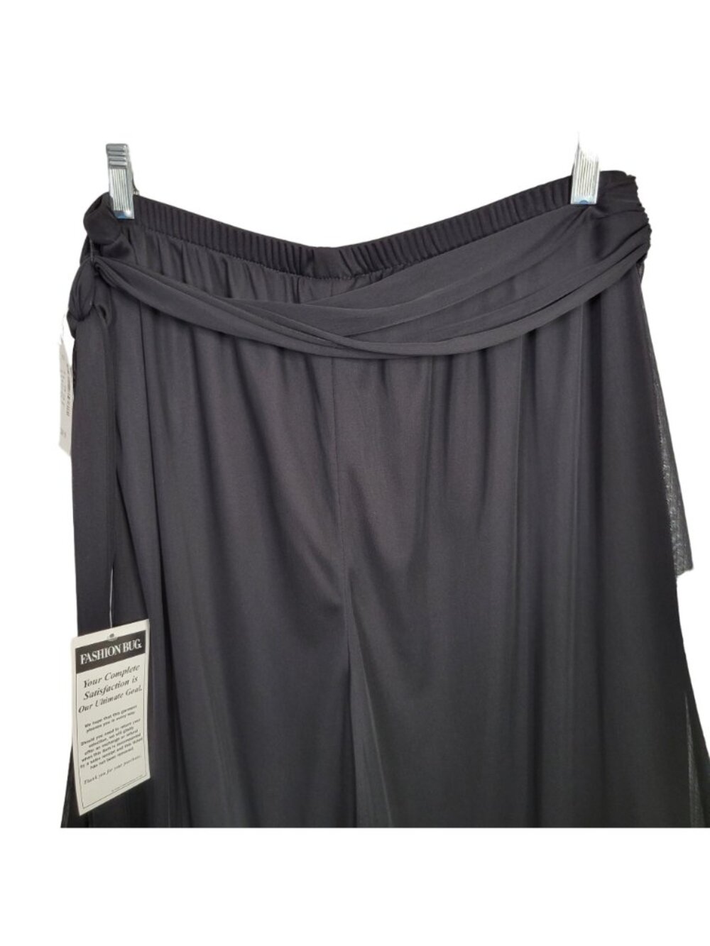 Connected Woman Size 18W 20W Pants Dressy Flowy Chiffon Palazzo Wide-Leg Black - Picture 5 of 11